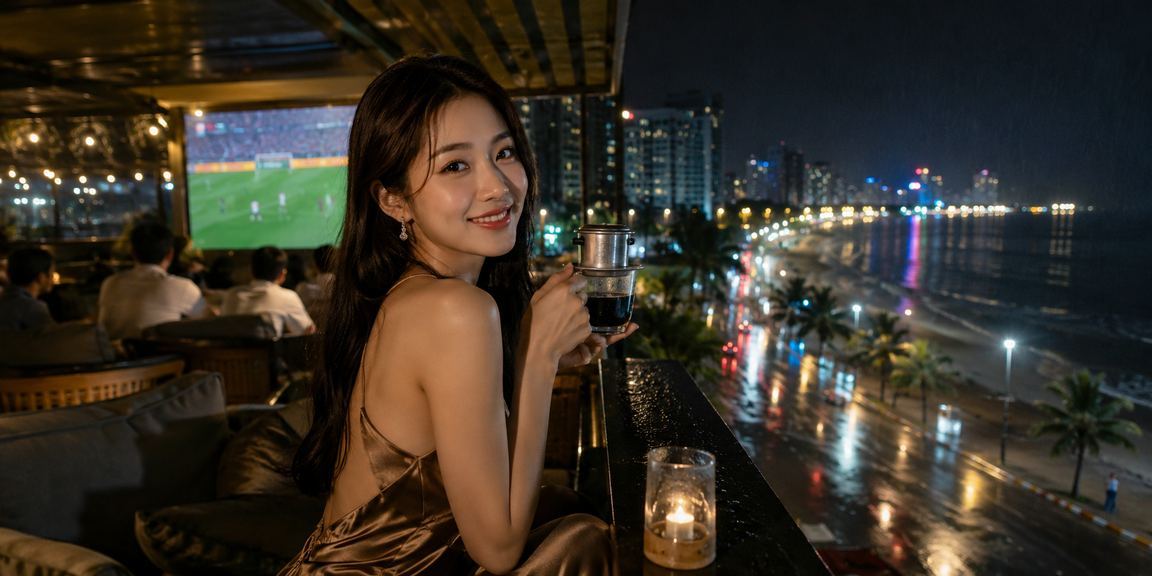Người dùng tại Nha Trang theo dõi bóng đá và giải trí trên điện thoại